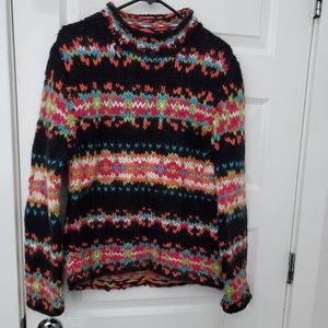 I'VORY Hand Knit Multicolor Ssweater size L.
